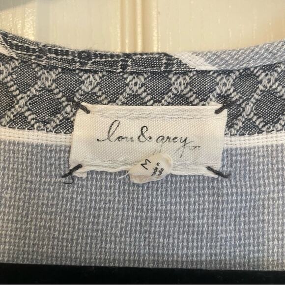 Lou & Grey Blue White‎ Stripe Cotton Racerback Tank Dress Medium - Picture 3 of 4